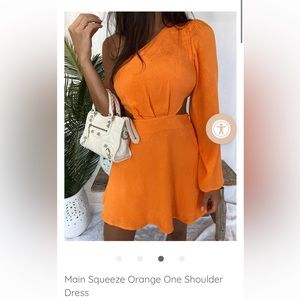 STARLOW - Main Squeeze Orange One Shoulder Dress